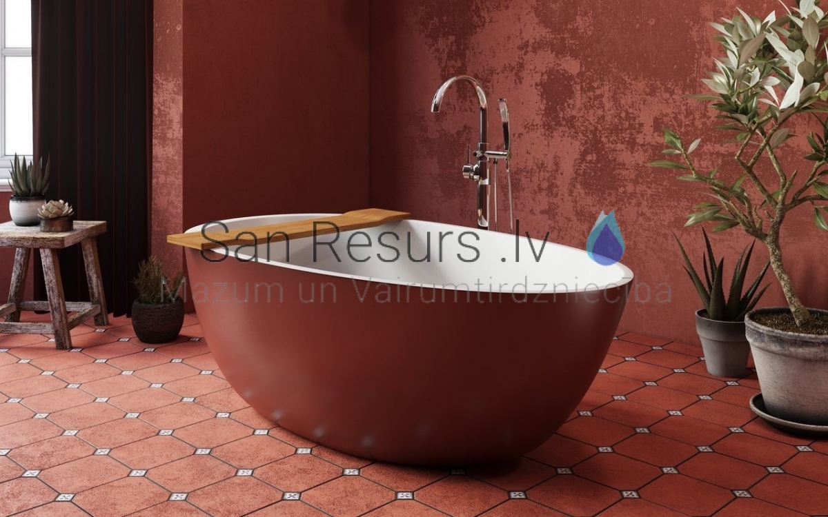 AQUATICA free standing bathtub SPOON 2 168.5x89.7 (Oxide Red-White) -  Sanresurs | Sanresurs