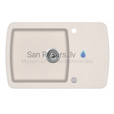 Aquasanita stone mass kitchen sink LIRA 800 Silica 78x50 cm