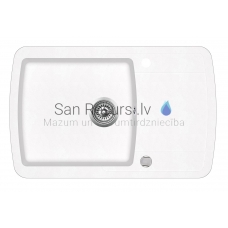 Aquasanita stone mass kitchen sink LIRA 800 Alba 78x50 cm