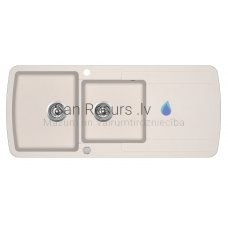 Aquasanita stone mass kitchen sink LIRA 1150 Silica 116x50 cm