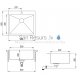 Aquasanita stainless steel kitchen sink LUNA 550 55x50.5 cm