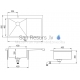 Aquasanita stainless steel kitchen sink LUNA 800 78x50 cm