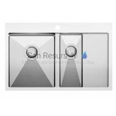 Aquasanita stainless steel kitchen sink LUNA 750 78x50 cm