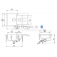 Aquasanita stone mass kitchen sink TESA 800 Silica 80x50 cm