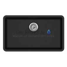 Aquasanita stone mass kitchen sink ARCA 800 Black Metallic 81x48 cm