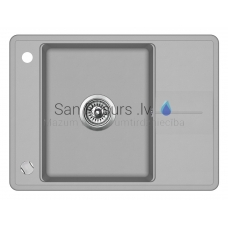 Aquasanita stone mass kitchen sink BELLA 700 Argent 67x50 cm