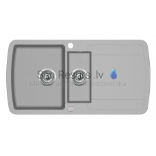 Aquasanita stone mass kitchen sink LIRA 950 Argent 96x50 cm