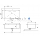 Aquasanita stainless steel kitchen sink AIRA 800 79x51 cm