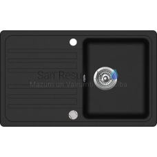 Stone mass kitchen sink NAPOLI 76.5x46 cm (black granit)