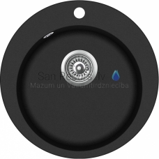 Stone mass kitchen sink ROMA D 50cm (black granit)
