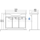 Aqua Rodos cabinet Classic New 100 with sink, 100cm
