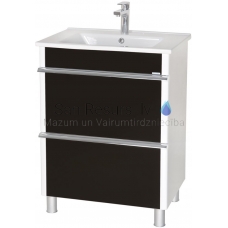 Aqua Rodos Parīze  65 шкафчик с раковиной  (черный)  