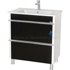 Aqua Rodos Parīze  85 шкафчик с раковиной  (черный)  