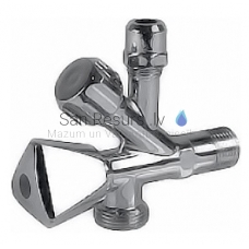 Combined valve 3/4'x1/2'x3/8'x10mm chrome