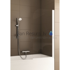 KFA MODERN 1 стенка для ванны белая прозрачное стекло 67-68x140 