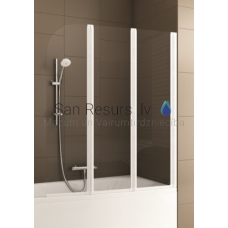 KFA MODERN 3 стенка для ванны белая прозрачное стекло 120,5-121,5x140 