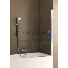KFA MODERN 1 bath screen matte chrome / transparent glass 67-68x140 