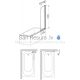 KFA MODERN 1 стенка для ванны матовый хром / прозрачное стекло 67-68x140 