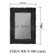 BLU mirror EDEN with decorative glass frame 800x900 (black)