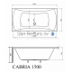 BLU aкриловая прямоугольная ванна CABRIA 1500x750