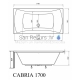BLU aкриловая прямоугольная ванна CABRIA 1700x750