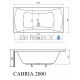 BLU aкриловая прямоугольная ванна CABRIA 2000x900