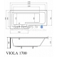 BLU acrylic bathtub VIOLA 1700x850 L/R