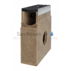 Bielbet polymer concrete channel with cast iron grid  370mm