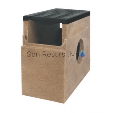 Bielbet polymer concrete channel with cast iron grid  370mm