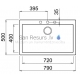 ELLECI stone mass kitchen sink QUADRA 130 Avena 79x50 cm