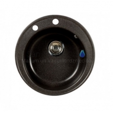 Stone mass kitchen sink VELA 49 cm (black granit)