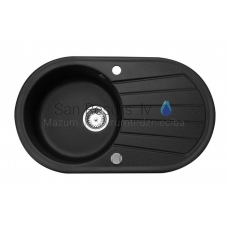 Stone mass kitchen sink WERBENA 20, 78x46.5cm (black granit)