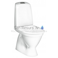 Gustavsberg WC tualetas 1500 Nautic Hygienic Flush 4l (vertikalus pajungimas) su standartiniu klozeto dangčiu