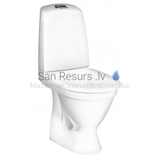 Gustavsberg WC tualetas 1510 Nautic Hygienic Flush 4l (horizontalus pajungimas) su standartiniu klozeto dangčiu