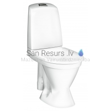 Gustavsberg WC tualetas 1591 Nautic Hygienic Flush 4l (vertikalus pajungimas) su standartiniu klozeto dangčiu