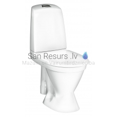 Gustavsberg WC tualetas 1591 Nautic Hygienic Flush 2/4l (vertikalus pajungimas) su standartiniu klozeto dangčiu