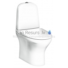 Gustavsberg WC toilet 8300 Estetic C+ 2/4l (horizontal connection) with solid toilet seat