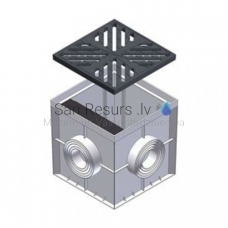 RECYFIX®POINT 30/30, Point drainage, B 125, with foul air trap, PE mud bucket and sleeve with ductile iron grating