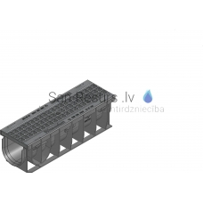 Gutter Hauraton Recyfix PRO 100, type 01 with GUGI PA-GF B125 grille, MW20 / 30, 0.5m