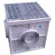 HAURATON Plastic yard guly with steel grating 30x30cm