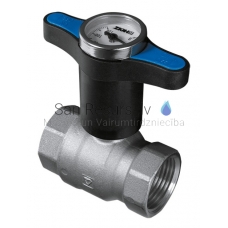 HERZ ball valve with handle and thermometer IE-IE (blue) DN15