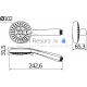 Rio shower set (hand shower ø 100 mm, 3 functions, wall bracket, shower hose 1.7 m metal)