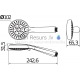 Rio shower set (hand shower ø 100 mm, 3 functions, sliding bar , shower hose 1.7 m metal)