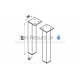Cube furniture feet, one pair, chromed