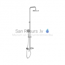 Mio shower column with shower set (shower single-level mixer faucet, head shower ∅ 200 mm, hand shower ∅ 130 mm, 4 different function, shower hose 1.7 m)