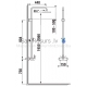 Lyra plus wall-hung shower faucet with divertor and sliding bar, adjustable 40 cm