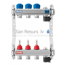 KAN stainless steel floor heating manifold 1¼' with flow meters and servomotors M30x1,5 ( 2 circuit)