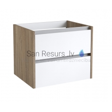 KAME sink cabinet CITY 60 (shiny white/Bardolino oak) 500x594x455 mm