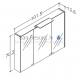 KAME D-LINE mirror cabinet with LED WAVE 100 (matt gray) 700x1000x136 mm