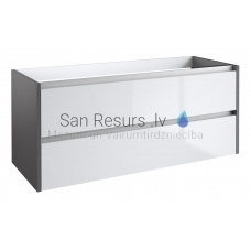 KAME sink cabinet CITY 120 (anthracite/shiny white) 500x1194x455